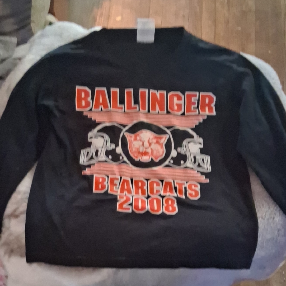 Jerzees Kids Black Long Sleeve Shirt with Orange Graphics